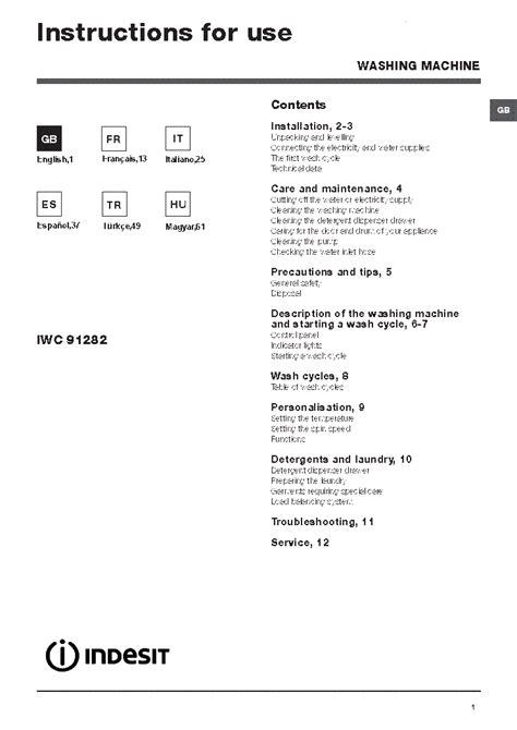 User manual Indesit IWC 91282 ECO EU (English 